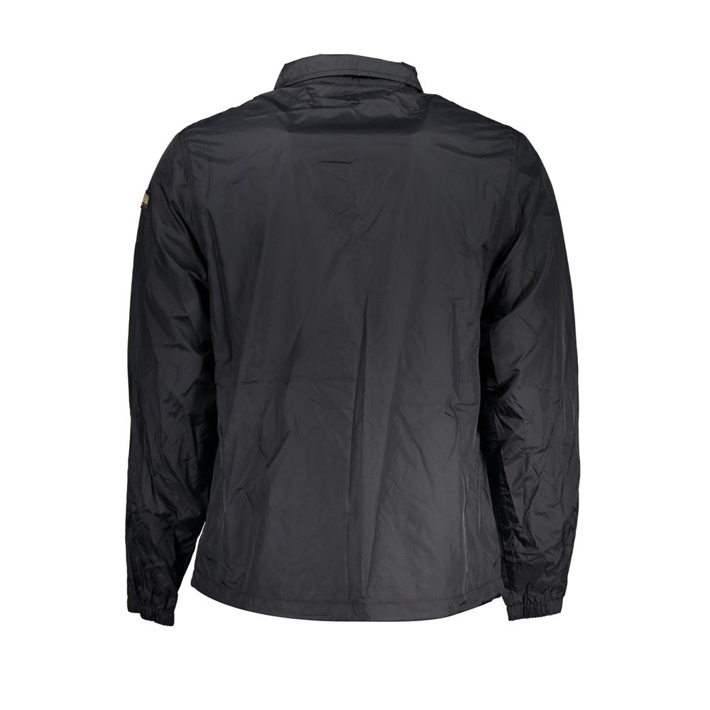 Black Polyester Men Jacket