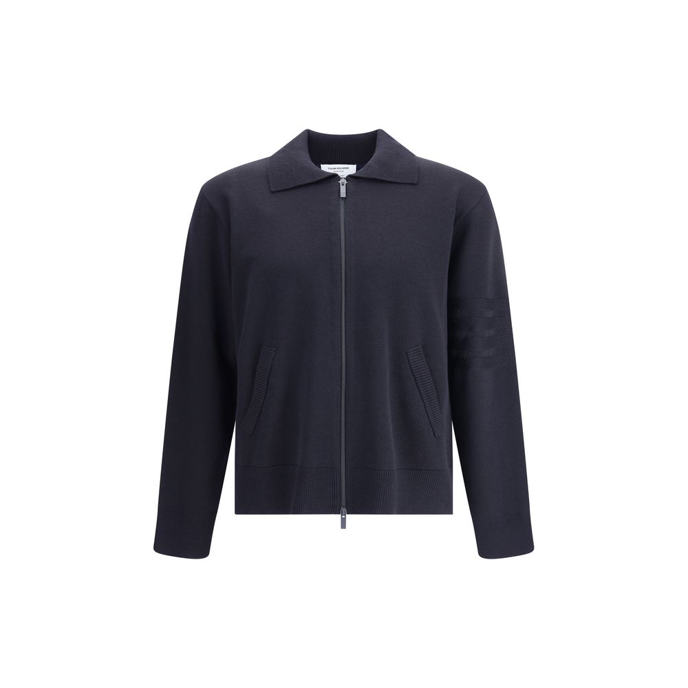 Blue Fleece Wool Cardigan