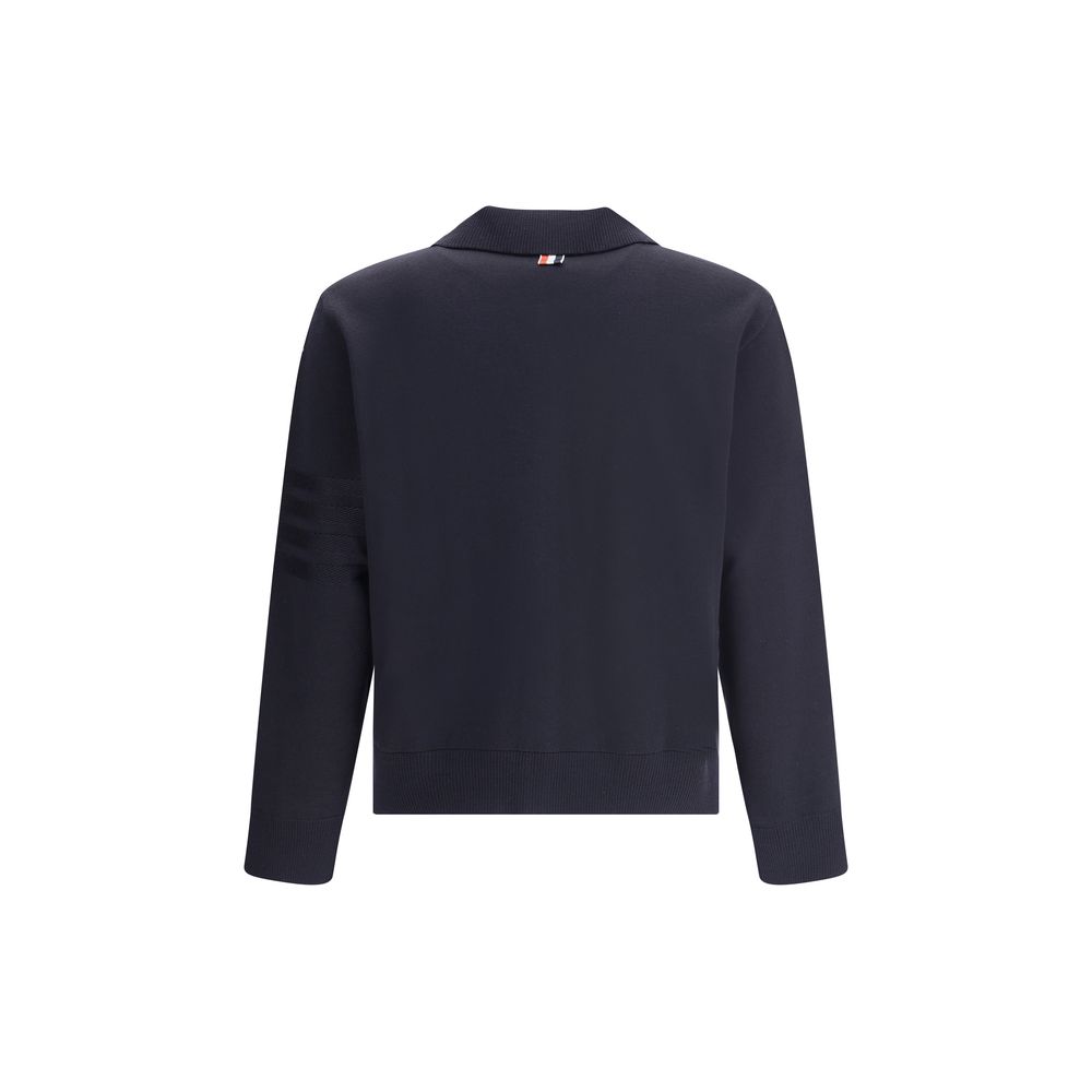 Blue Fleece Wool Cardigan