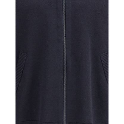 Blue Fleece Wool Cardigan