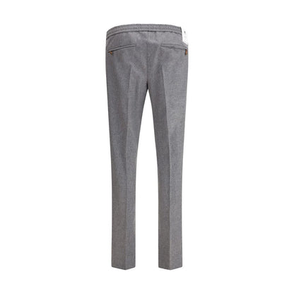 Gray Fleece Wool Casual Pants