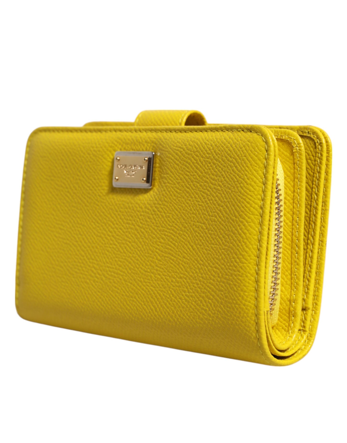 Yellow Leather Bifold Continental Clutch Wallet