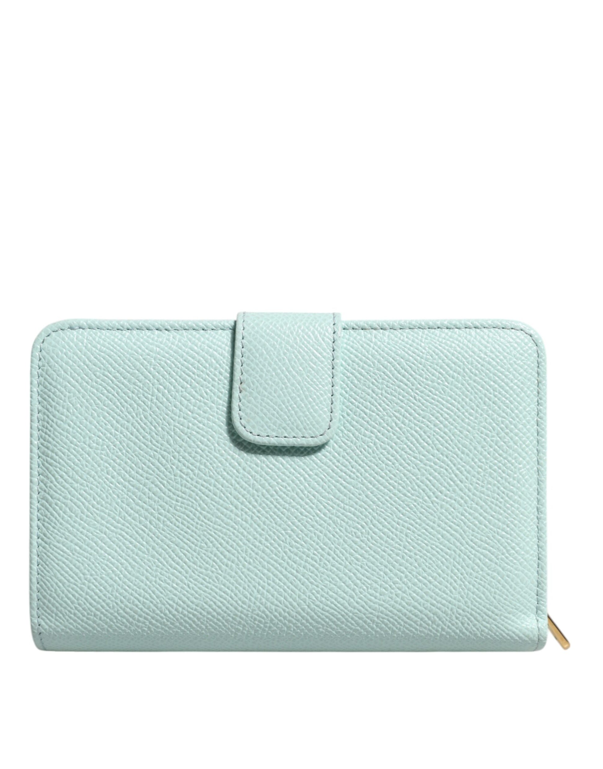 Mint Green Leather Bifold Continental Clutch Wallet