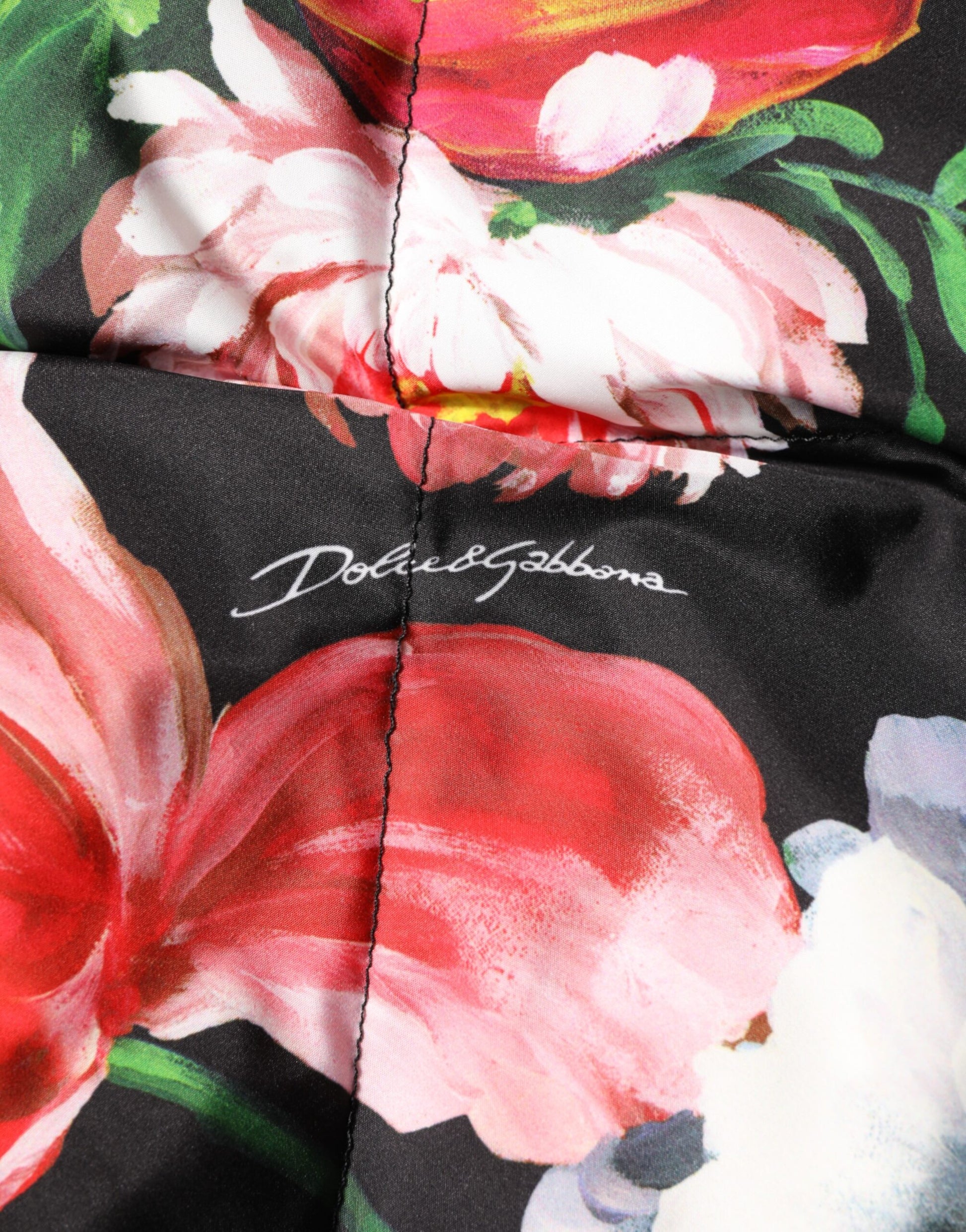 Multicolor Floral Hooded Puffer Coat Jacket