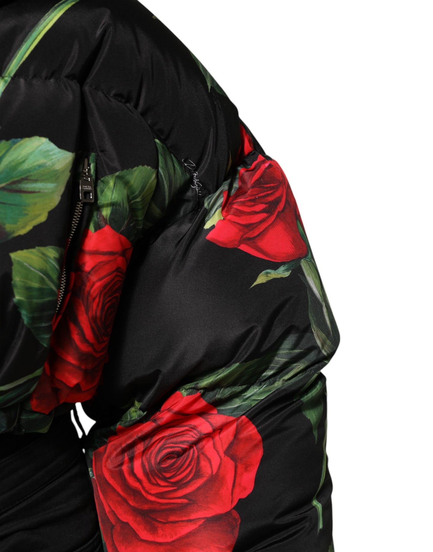 Multicolor Floral Puffer Coat Full Zip Jacket
