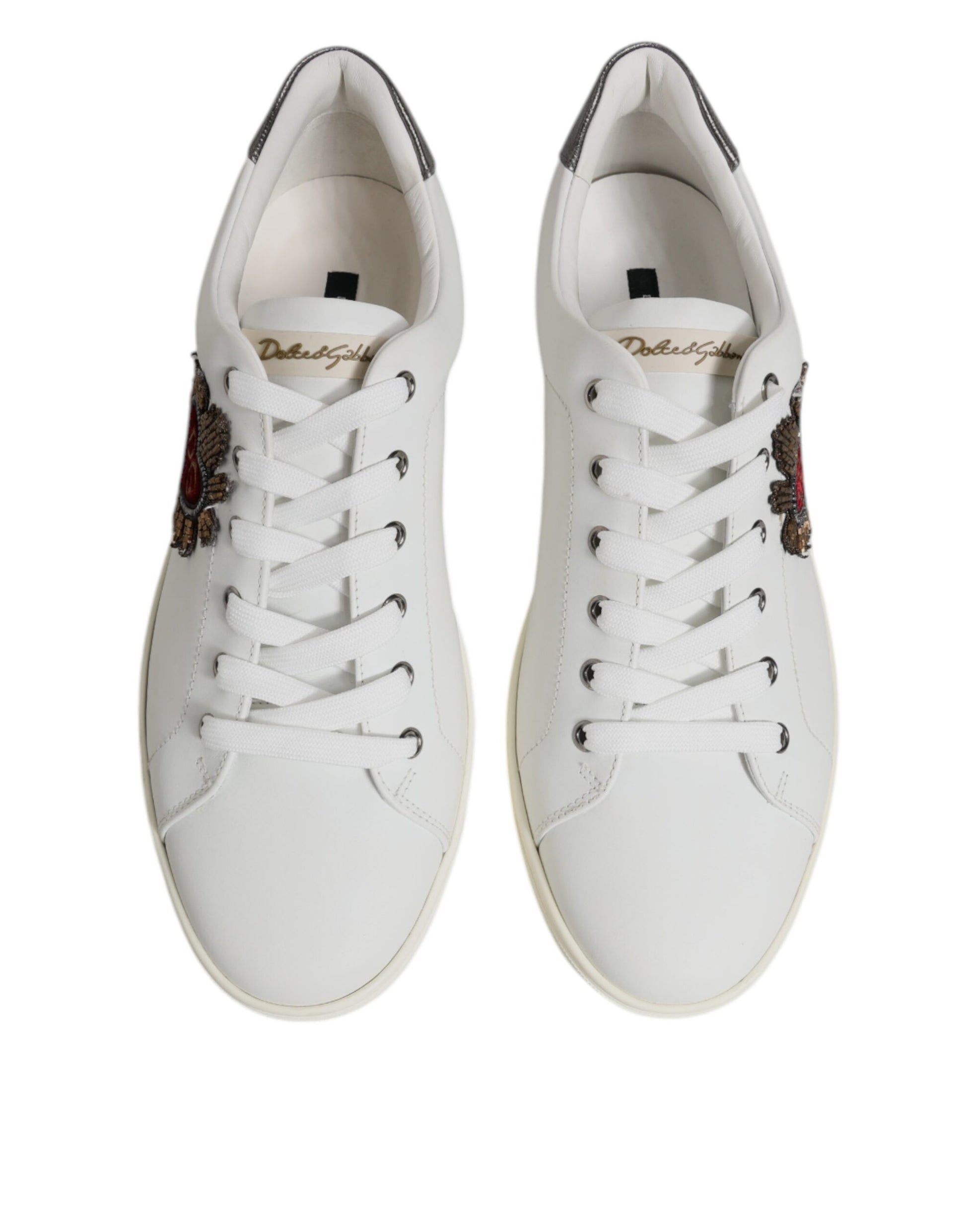 White Sacred Heart Men Low Top Sneakers Shoes