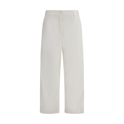 Cream Cotton Cargo Pants