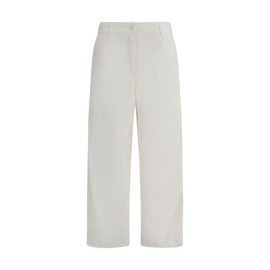 Cream Cotton Cargo Pants