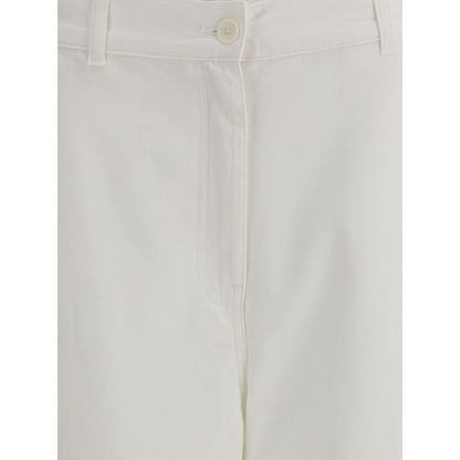 Cream Cotton Cargo Pants