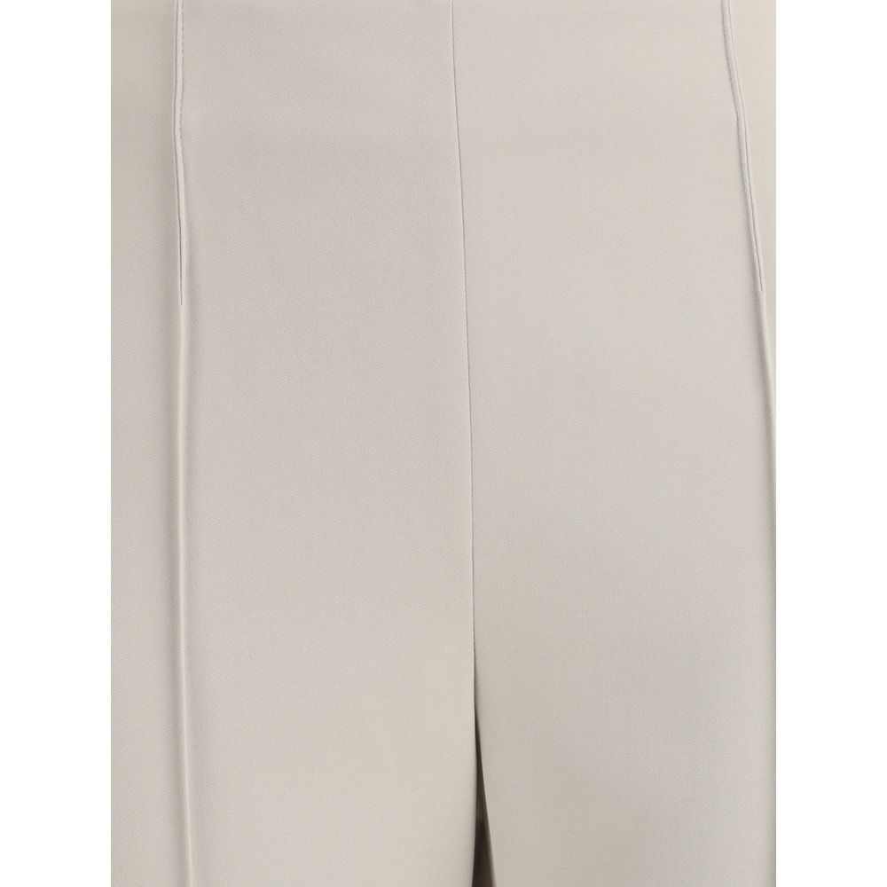 Gray Viscose Casual Pants