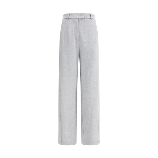 Gray Cotton Casual Pants
