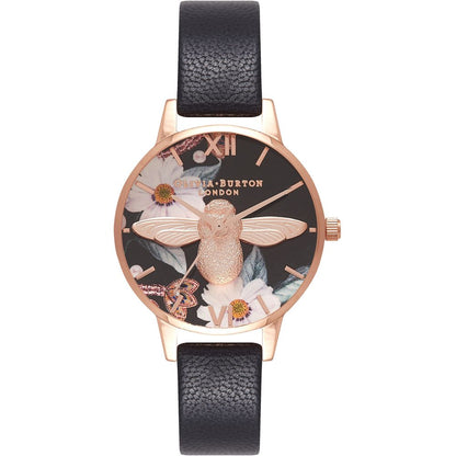 Black Artificial Leather Watch