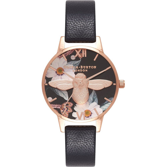 Black Artificial Leather Watch