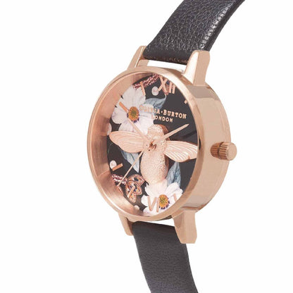 Black Artificial Leather Watch