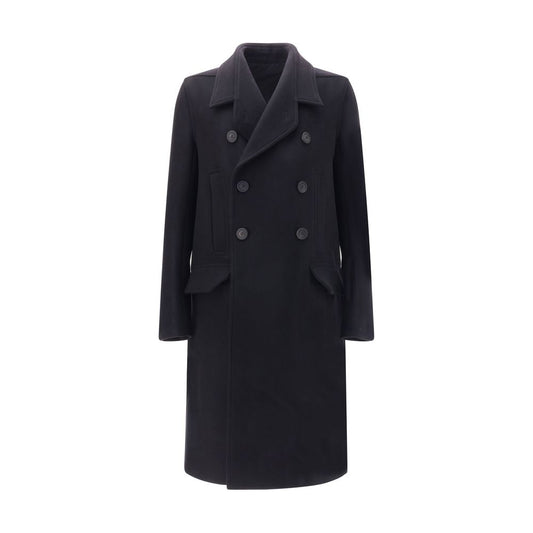 Black Fleece Wool Coat