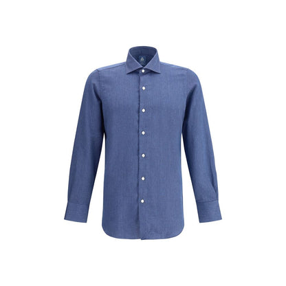 Blue Cotton Dress Shirt