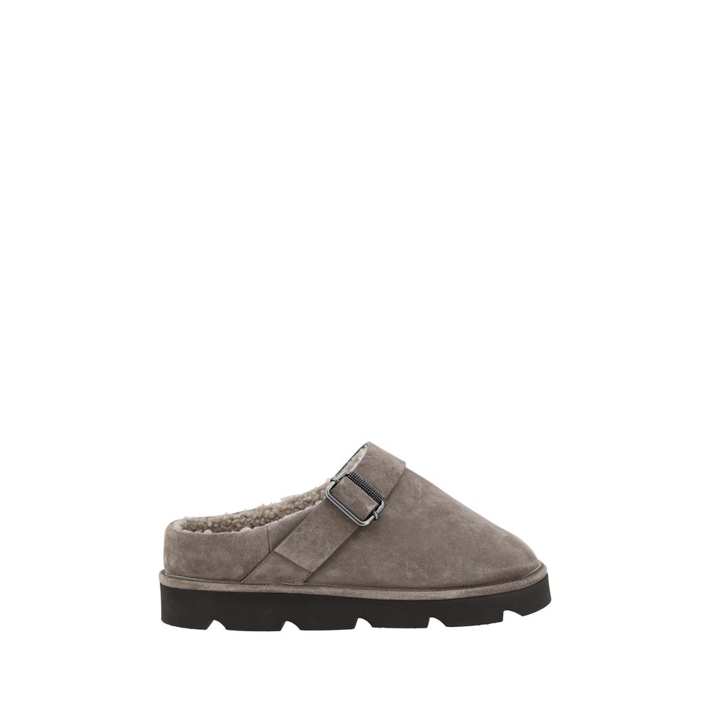 Gray Calf Leather Bos Taurus Clogs