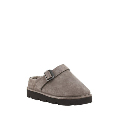 Gray Calf Leather Bos Taurus Clogs