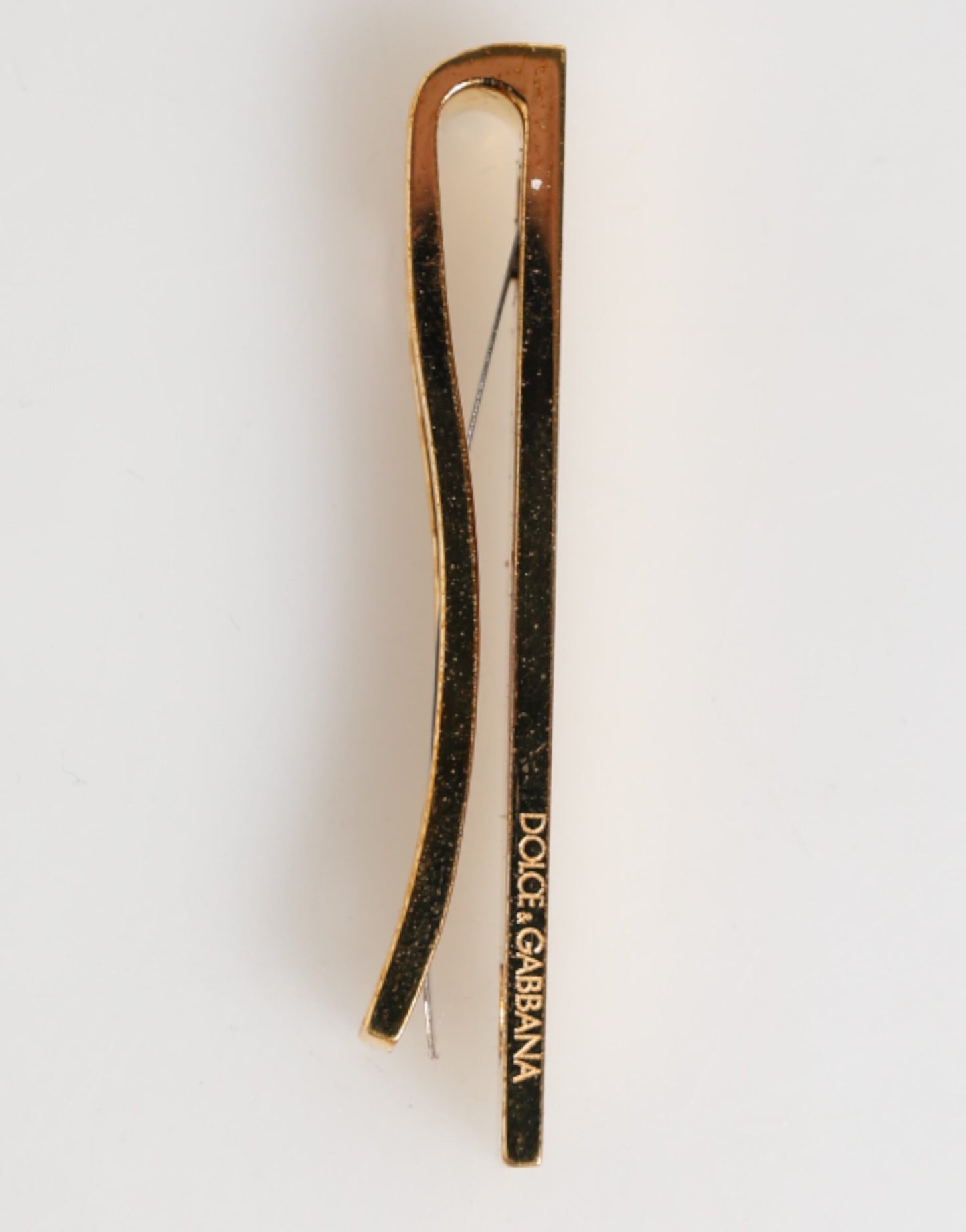 Gold Tone Brass Logo Branded Men Accessory Tie Clip Bar