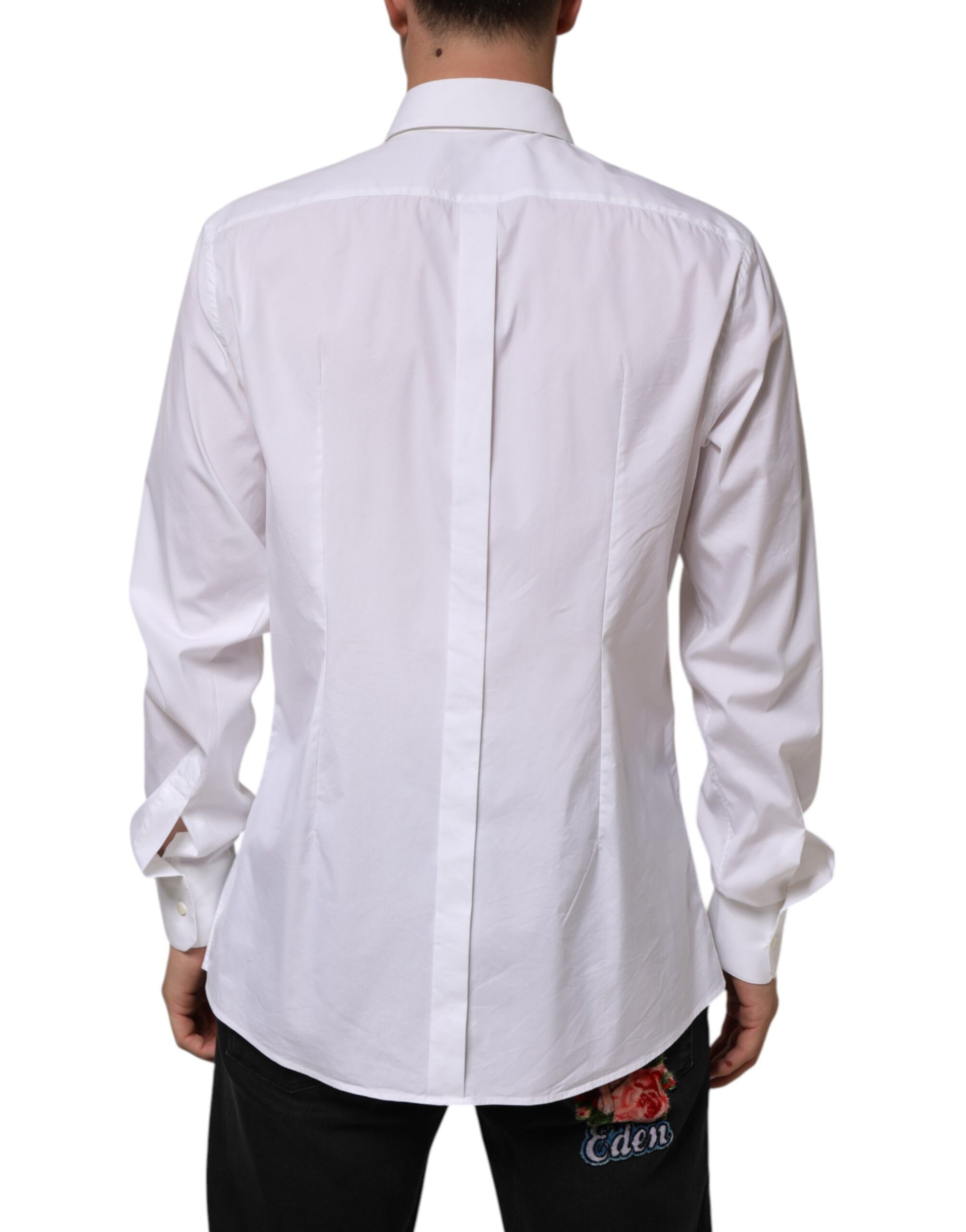 White Cotton GOLD Long Sleeves Formal Shirt