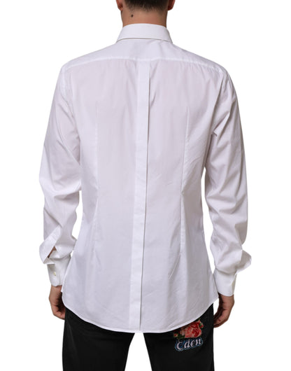 White Cotton GOLD Long Sleeves Formal Shirt