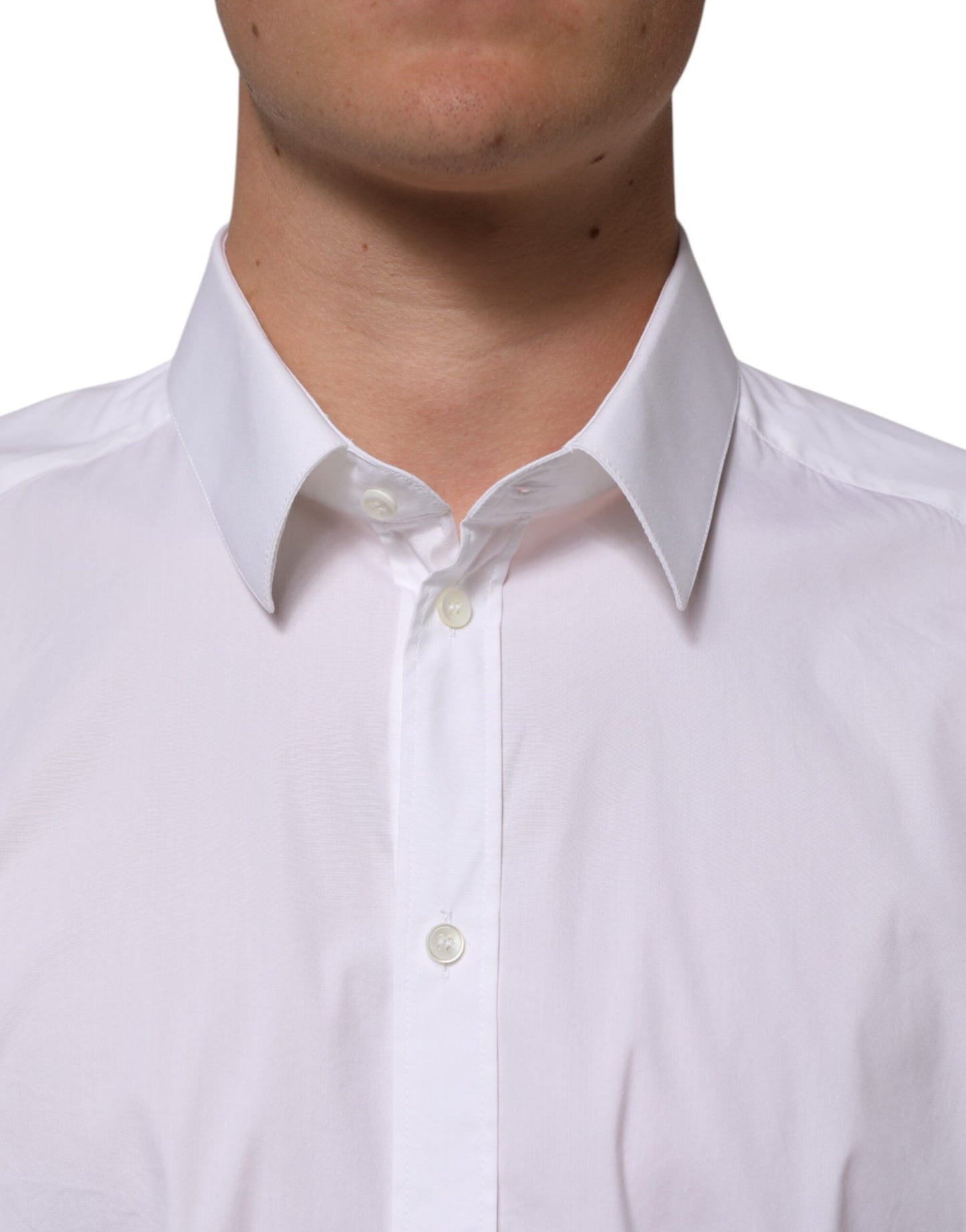 White Cotton GOLD Long Sleeves Formal Shirt