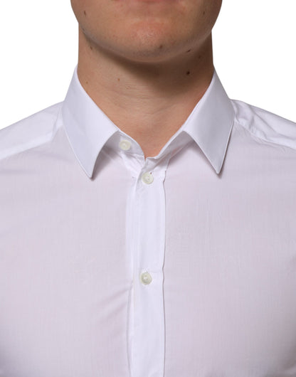White Cotton GOLD Formal Men Longsleeves Shirt