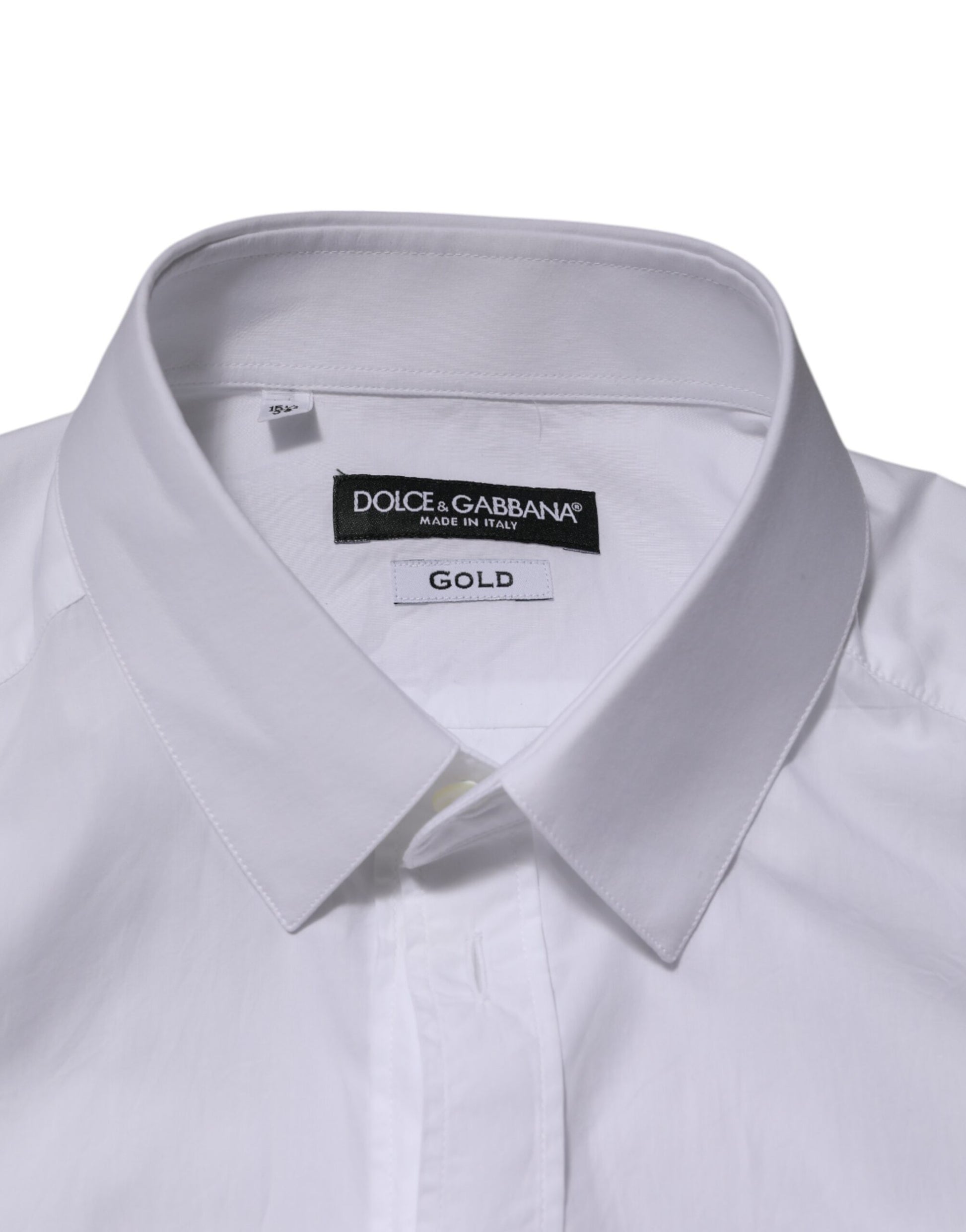 White Cotton GOLD Formal Men Longsleeves Shirt