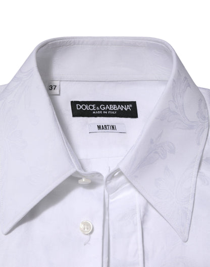 White Cotton MARTINI Paisley Jacquard Shirt