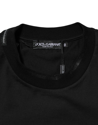 Black Cotton Embroidered DG Logo Pocket T-shirt
