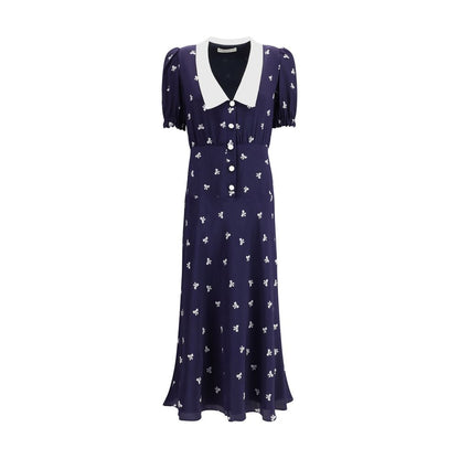 Blue Silk Casual Dress