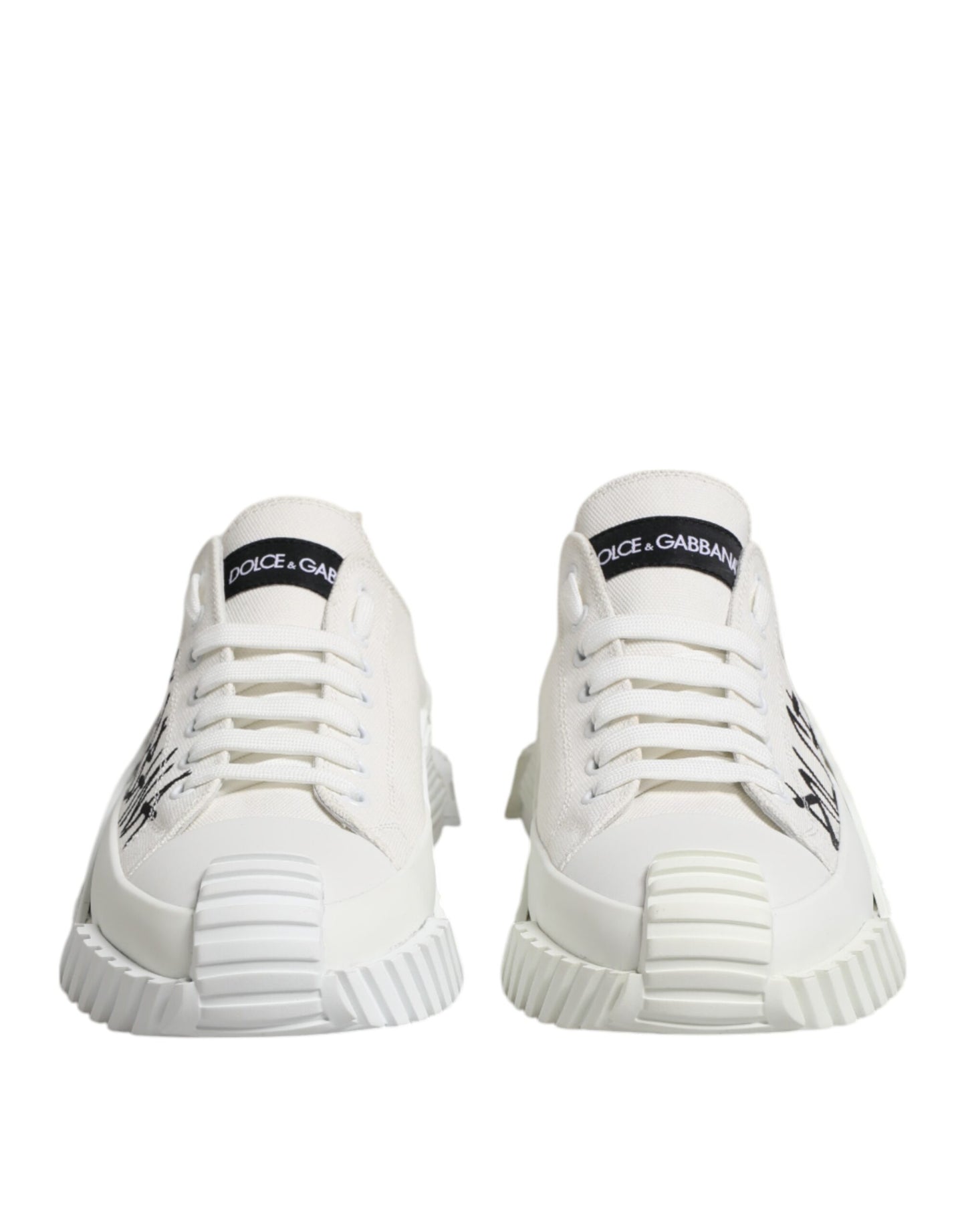 White Logo Graffiti Low Top Sneakers Shoes