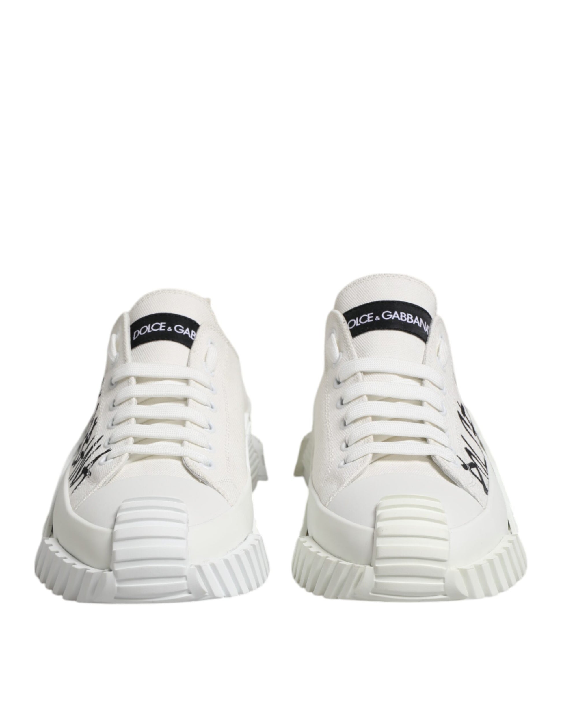 White Logo Graffiti Low Top Sneakers Shoes