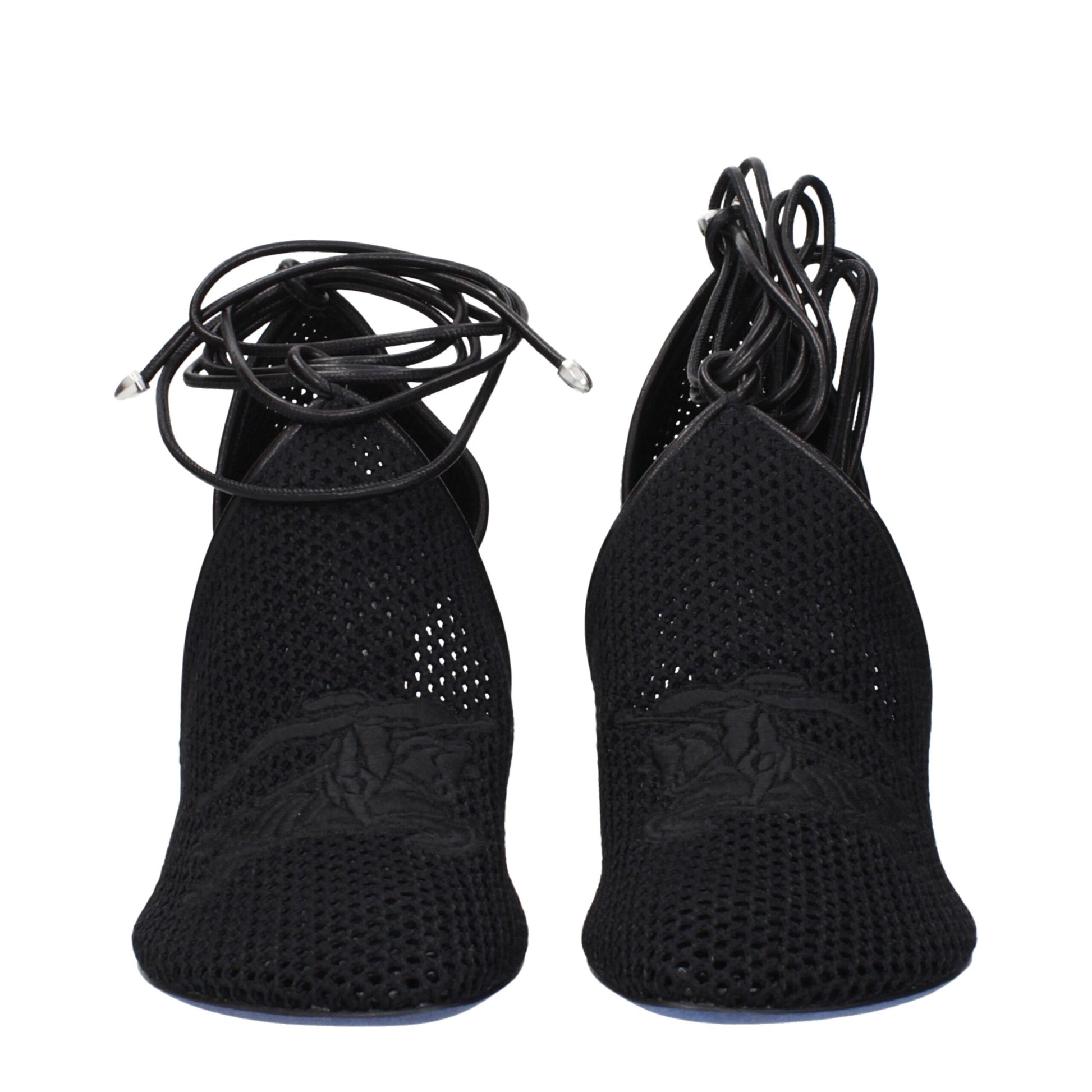 Black Fabric High Heel Pumps