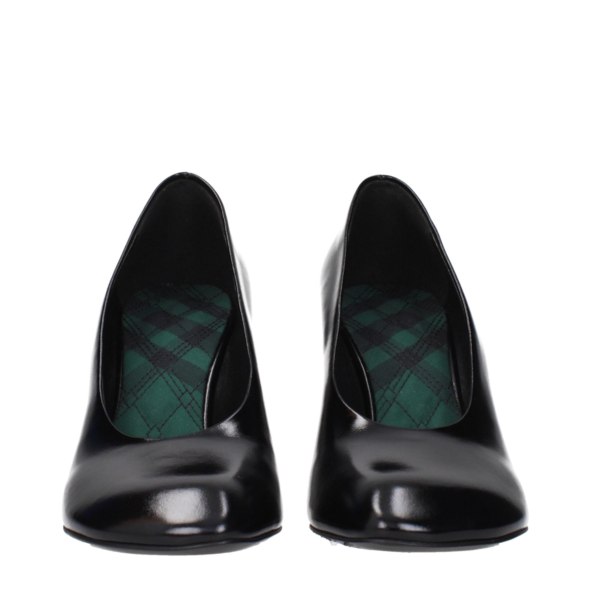 Black Leather High Heel Pumps