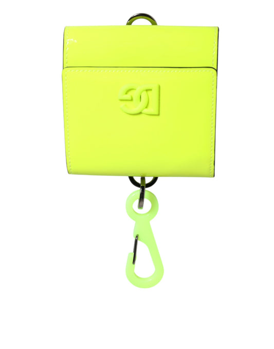 Yellow Green Bifold DG Logo Neck Strap Cardholder Wallet