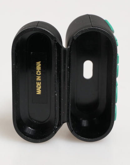 Black Mint Rubber Logo Embossed Accessory  Airpods Case