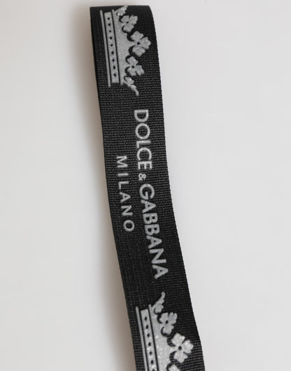 Black Silver Nylon DG Crown Men's Holder Keychain Keyring