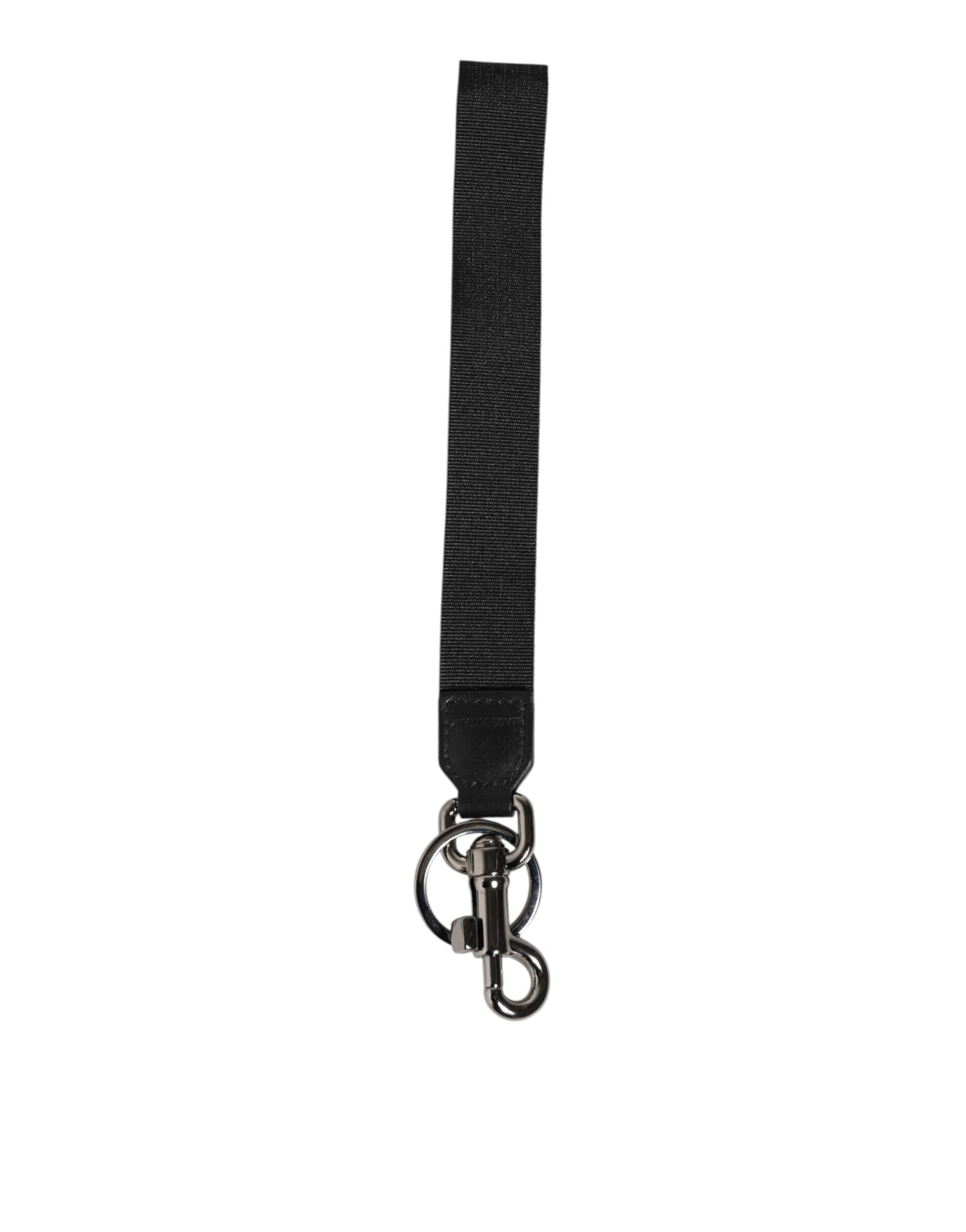 Black Red Logo Polyester Brass Holder Keychain Keyring