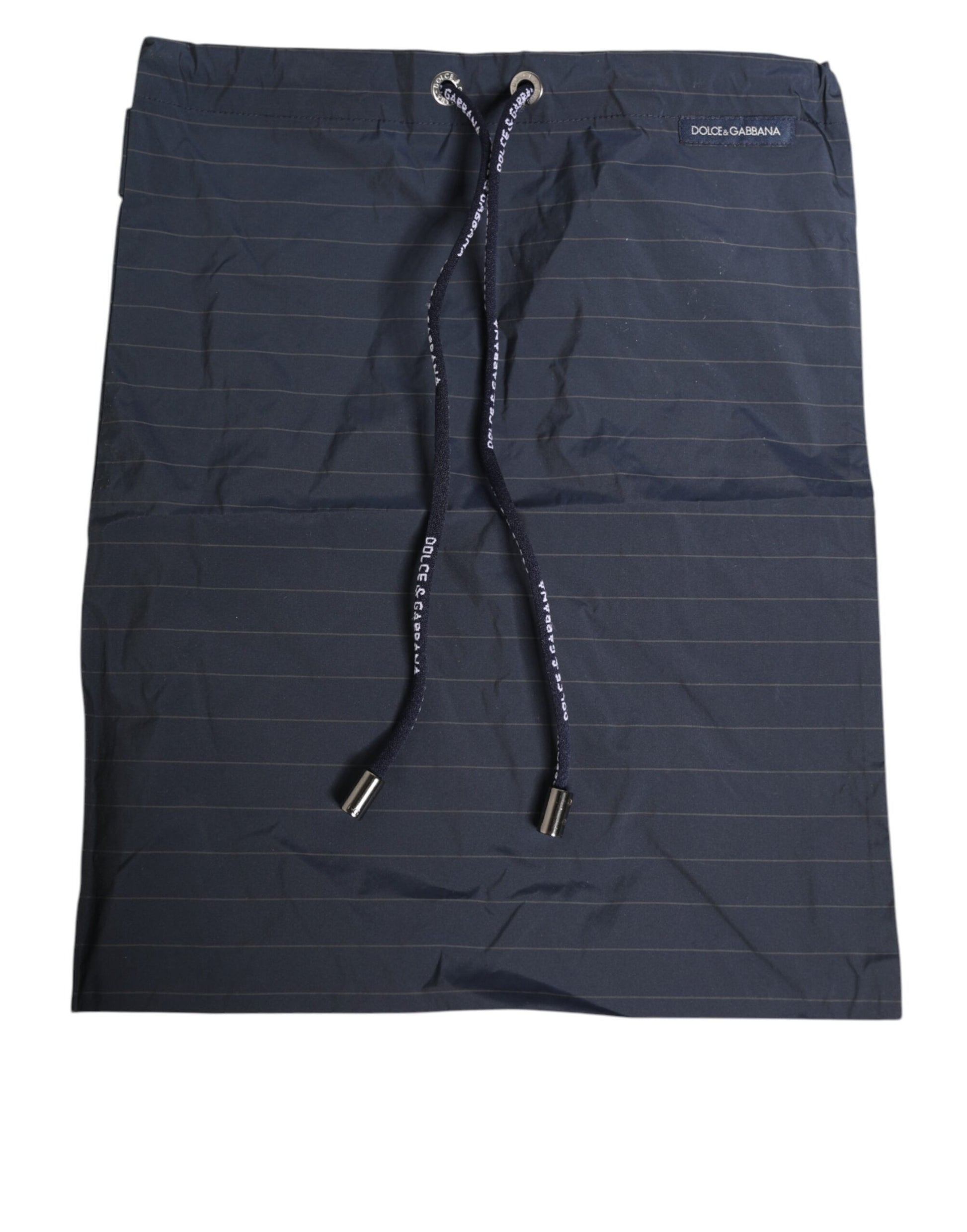 Navy Blue Polyester Nylon Pinstripe Men's Swimwear