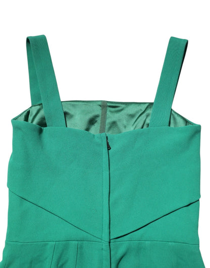 Dark Green Sleeveless Rayon Bodycon Dress