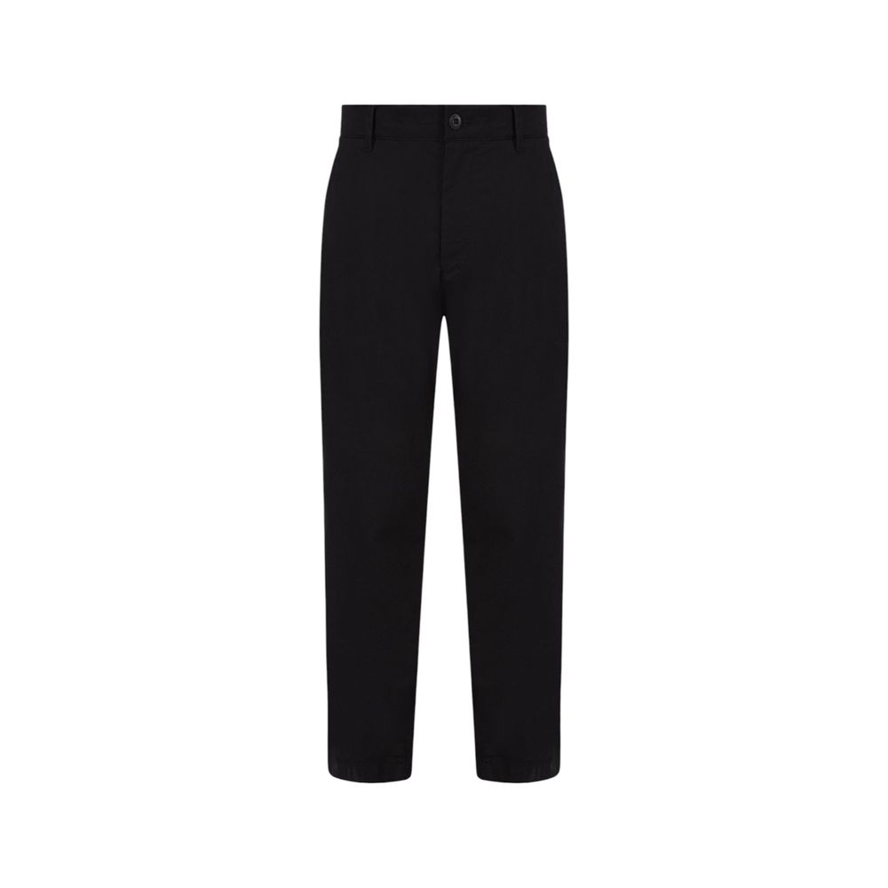 Black Recycled Cotton Chino Pants