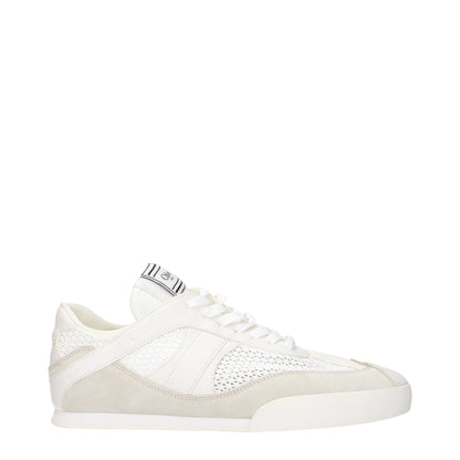 White Fabric Low Top Sneakers