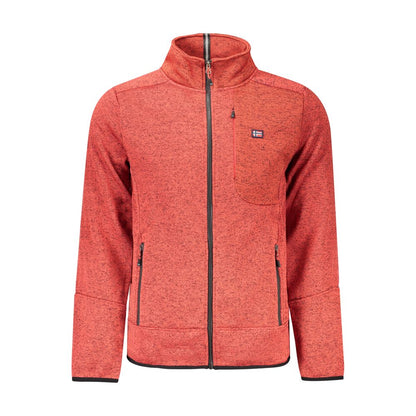 Red Polyester Men Sweater