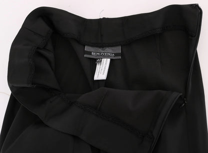 Black Stretch Straight Fit Dress Trousers Pants
