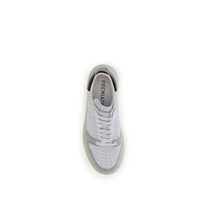 White Calf Leather Bos Taurus Low Top Sneakers