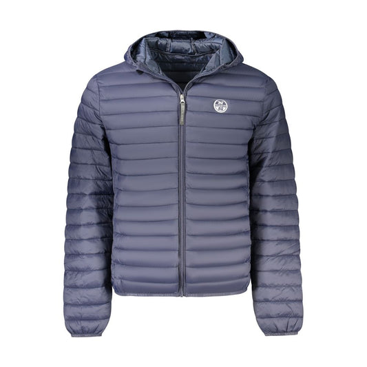 Blue Polyester Men's Jacket