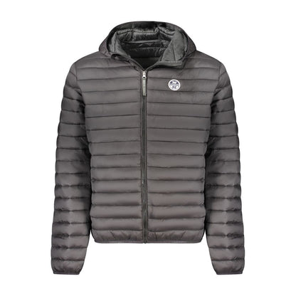 Black Polyester Men Jacket