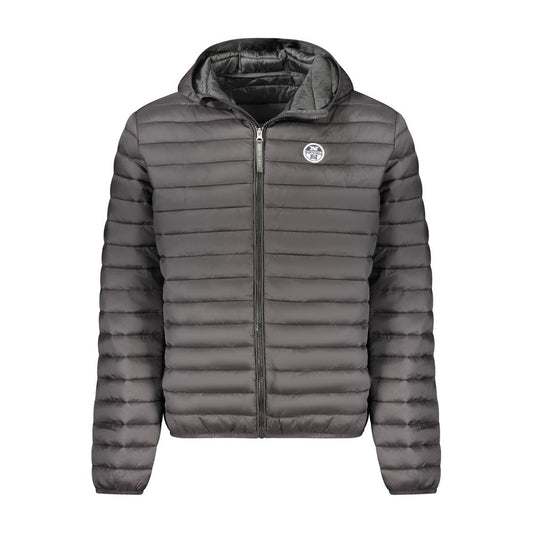 Black Polyester Men Jacket