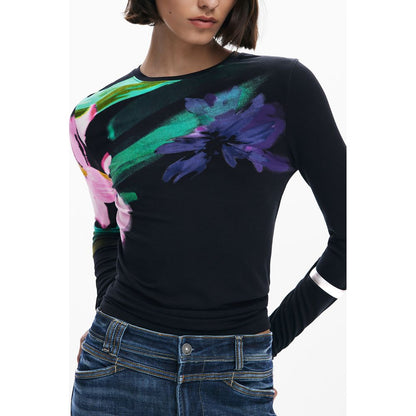 Black Viscose Women Top